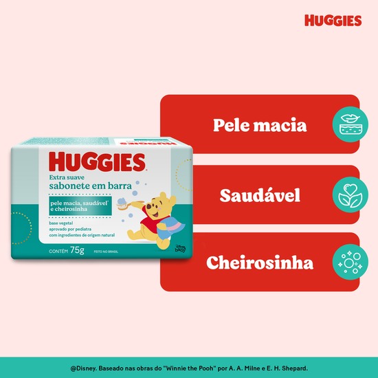 Sabonete em Barra Huggies Extra Suave para bebê – 75g
